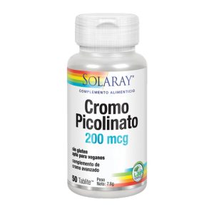 Picolinato de Cromo 200mcg · Solaray · 50 comprimidos